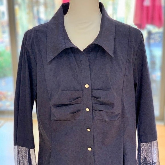 Jane & John Embroidered Lace Tunic Top in Navy Size XL - Picture 3 of 8